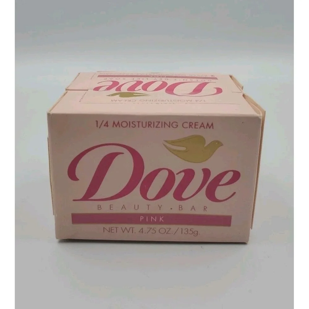 Vintage 1992‎ Pink Dove Beauty Bar 1/4 Moisture Lotion Two 4.75 oz Soap Bars NEW